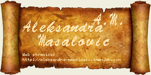 Aleksandra Masalović vizit kartica